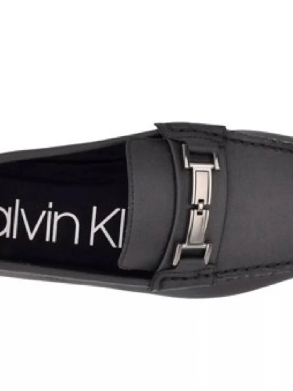 Calvin Klein Grey Slip-On Metal Bit Loafers Leather